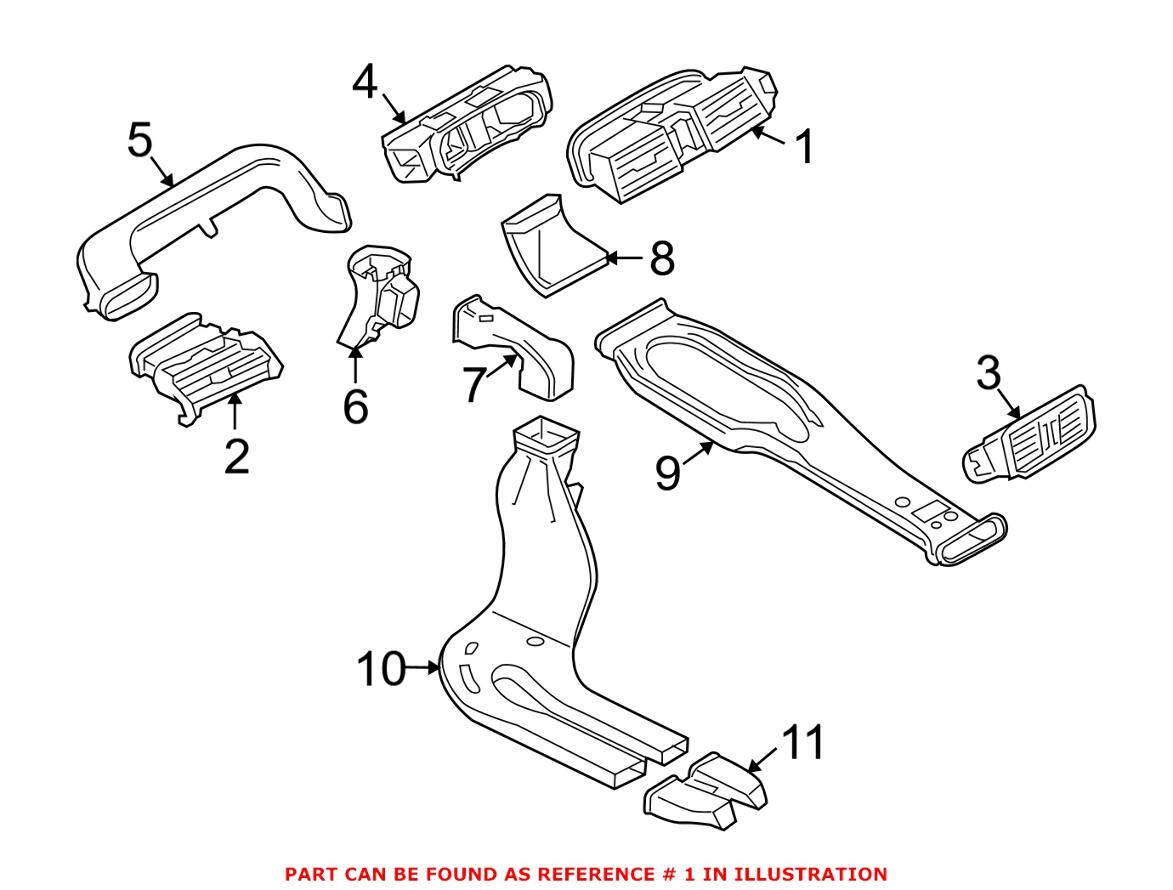 BMW Dashboard Air Vent = Center 64229112206